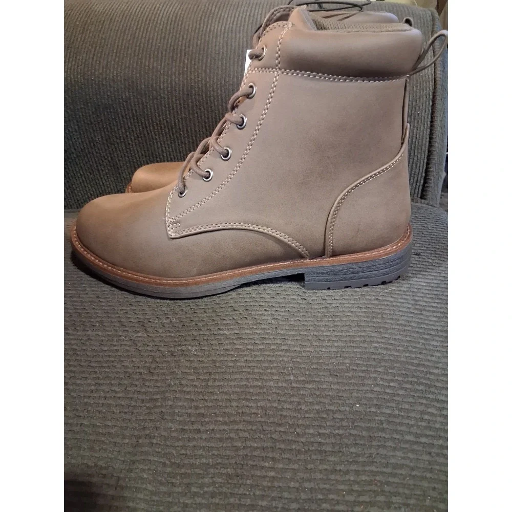 Goodfellow And Co Men's Jeffrey Combat Boots Brown 8‎ Lace-Up, Faux
